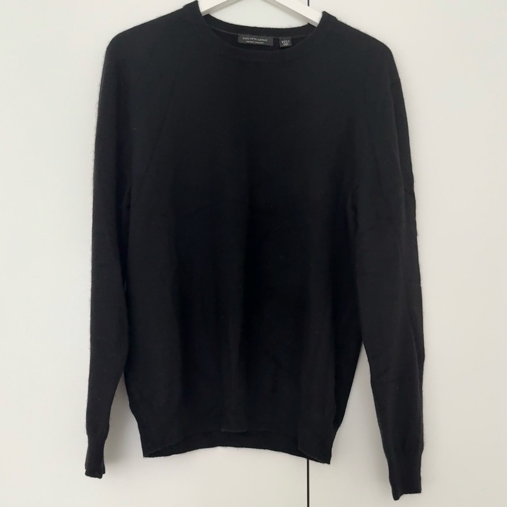 Saks Fifth Avenue Cashmere Crewneck Sweater, Black, Men’s M